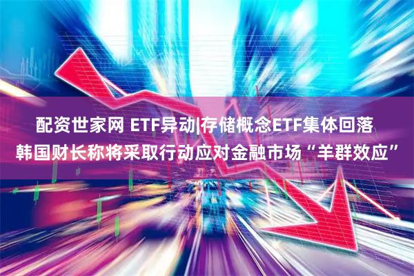 配资世家网 ETF异动|存储概念ETF集体回落 韩国财长称将采取行动应对金融市场“羊群效应”